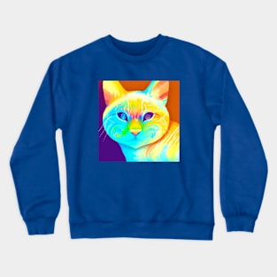 Cat Portrait with Gradient Color Design Crewneck Sweatshirt